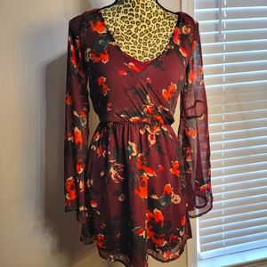 Abercrombie Floral Maroon Dress